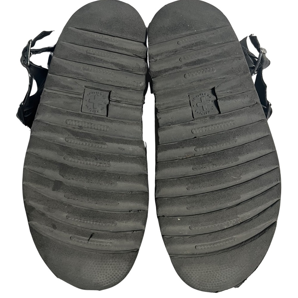 Dr. Martens Voss Black Hydro Leather Platform Sandals Shoes Open Toe Size 7 - Picture 8 of 12